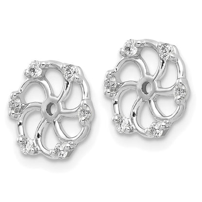 14k White Gold AA Diamond Earring Jacket