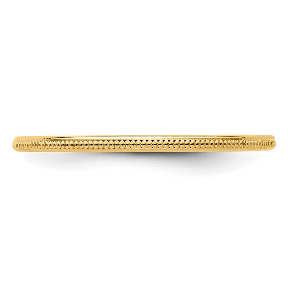 14K Yellow Gold Yellow Gold 1.2mm Milgrain Stackable Band Size 6
