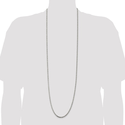 Sterling Silver 3.2mm Diamond-cut Rope Chain