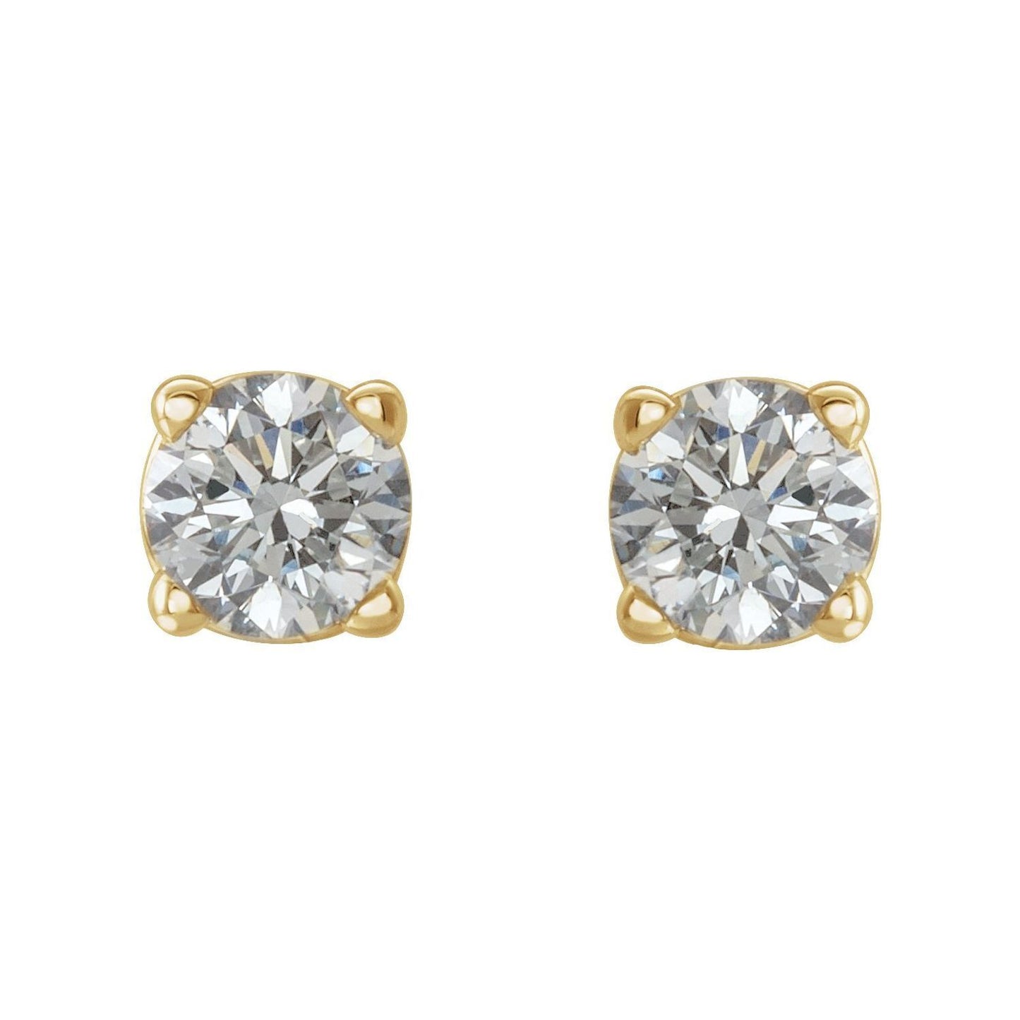 14k Yellow Gold 1/5 CTW Natural Diamond Stud Earrings Fine Jewelry for Women