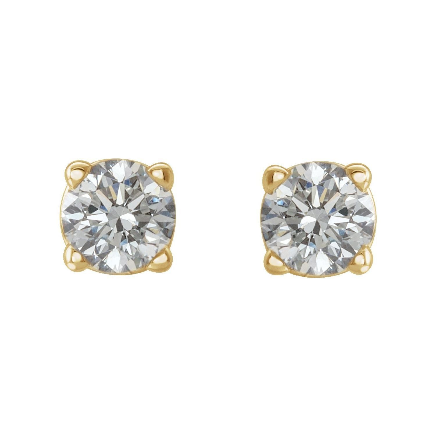 14k Yellow Gold 1/5 CTW Natural Diamond Stud Earrings Fine Jewelry for Women