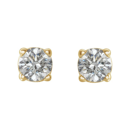 14k Yellow Gold 1/5 CTW Natural Diamond Stud Earrings Fine Jewelry for Women