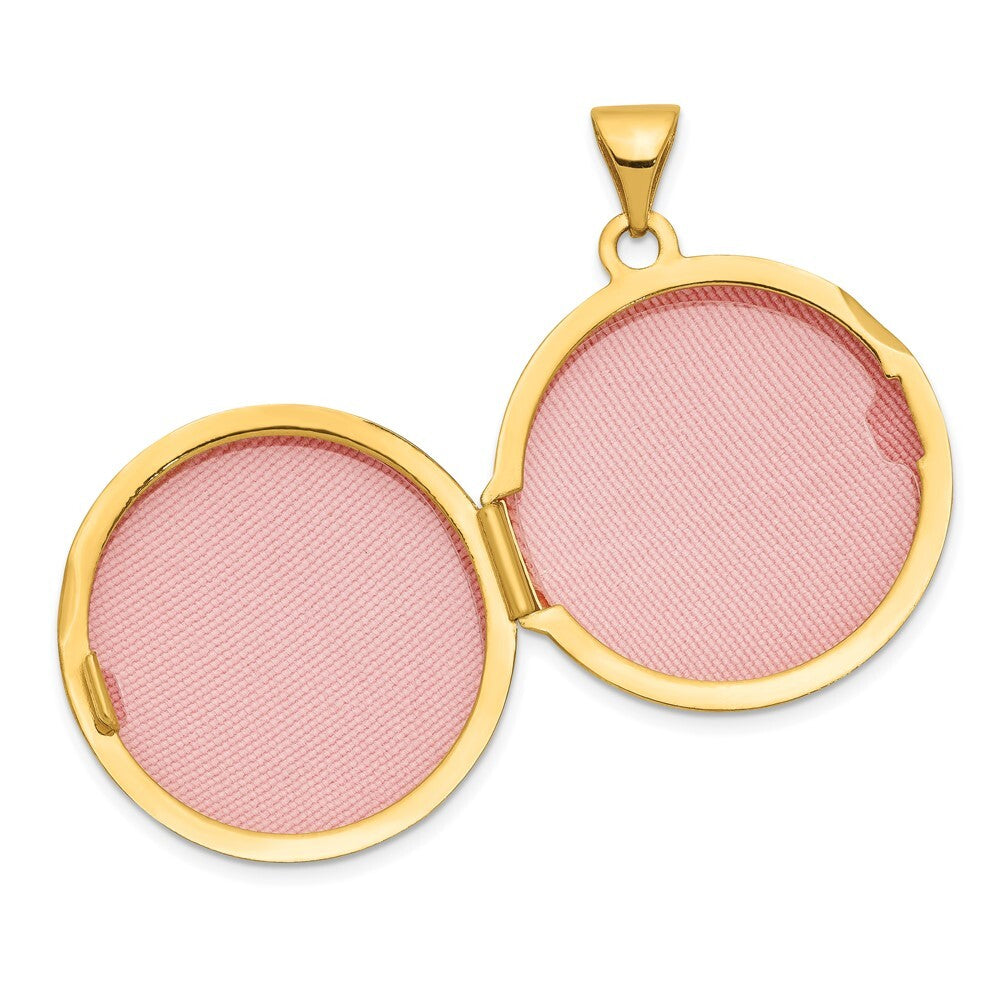 14k Yellow Gold 20mm Round Plain Domed Locket