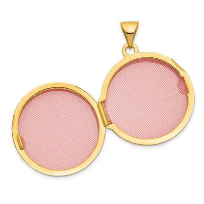 14k Yellow Gold 20mm Round Plain Domed Locket