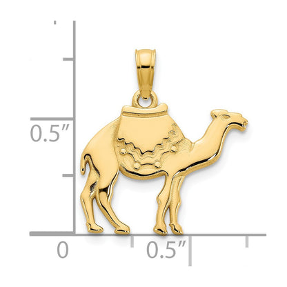 14k Yellow Gold Camel Charm Pendant for Women