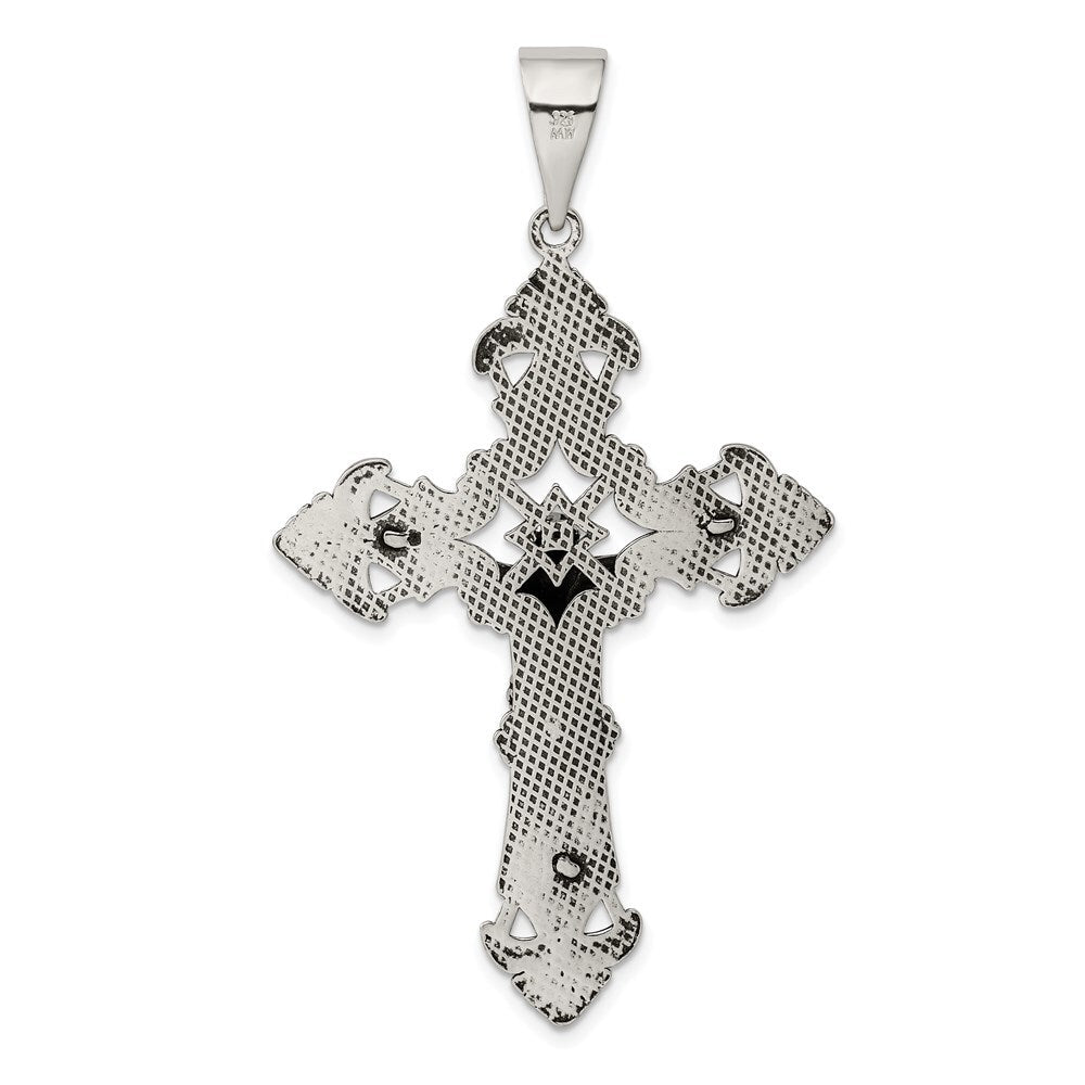 Sterling Silver Antiqued Crucifix Pendant Holiday Gift for Women