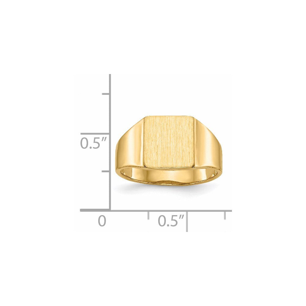 14K Yellow Gold 9.0x8.5mm Open Back Signet Ring