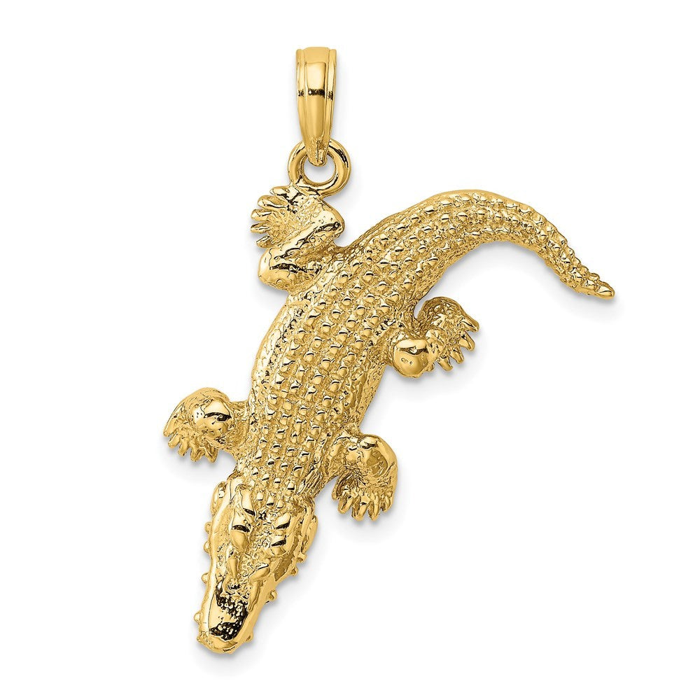 14k Yellow Gold 3-D Alligator w Moveable Mouth Charm