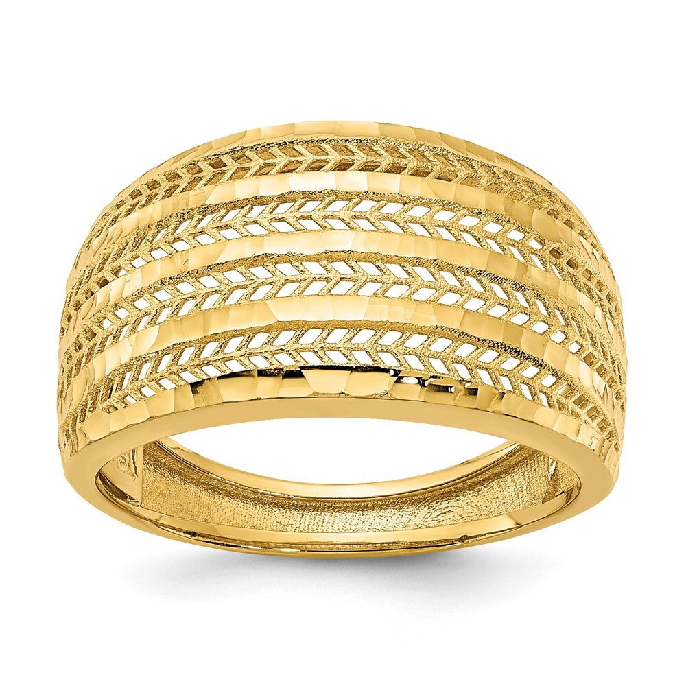14K Yellow Gold Polished Fancy Ring Size 7