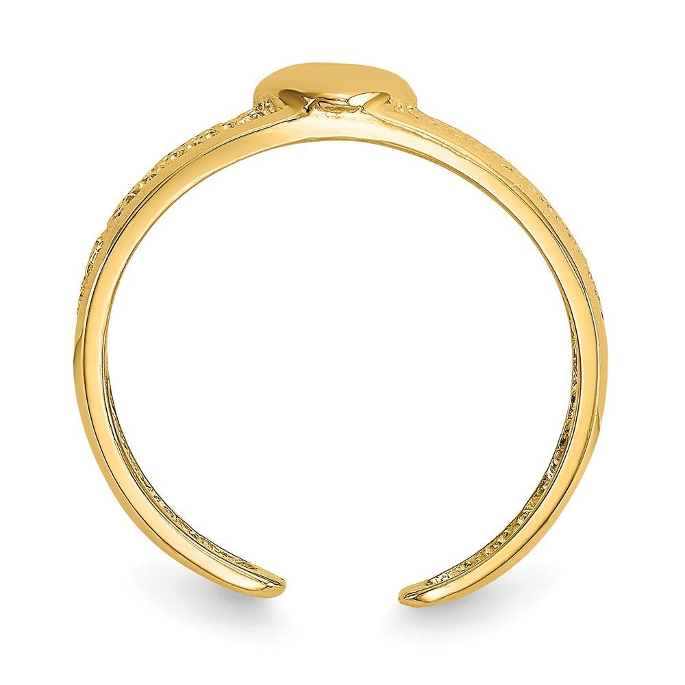 14k Yellow Gold Heart Toe Ring