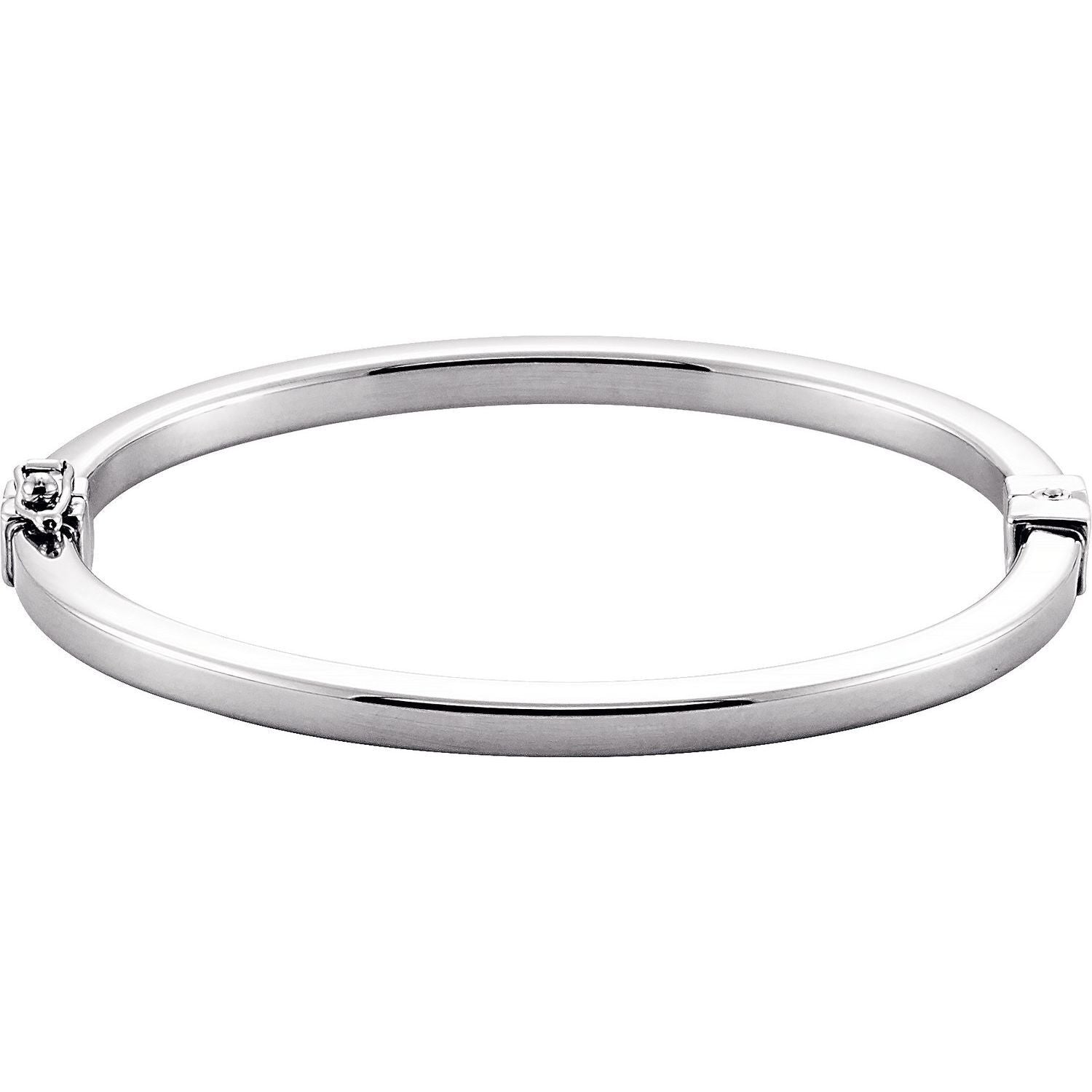 Sterling Silver 4 mm Hinged Bangle 7" Bracelet Gift for Women