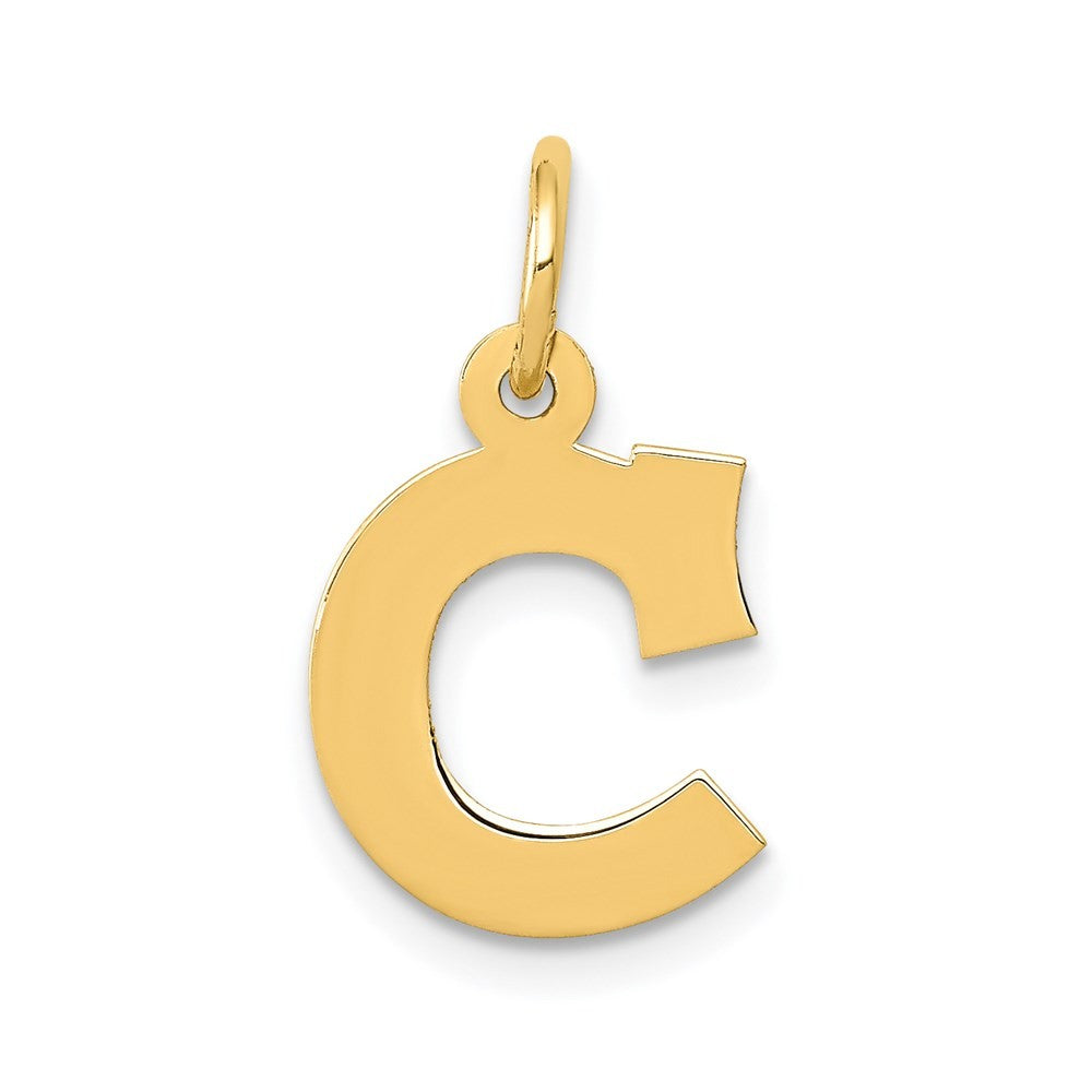 14k Yellow Gold Small Block Letter C Initial Charm