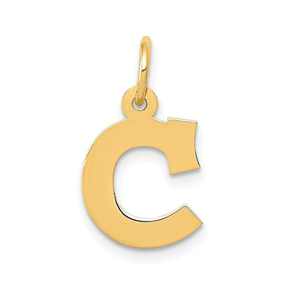 14k Yellow Gold Small Block Letter C Initial Charm