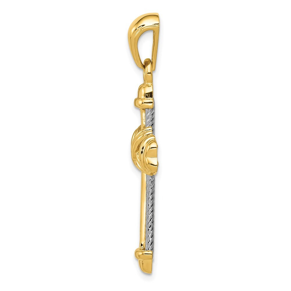 14k Two-Tone Gold Cross Pendant