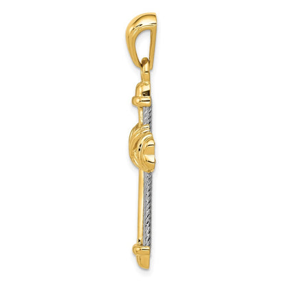 14k Two-Tone Gold Cross Pendant