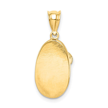 14k Yellow Gold Polished 3D Baby Shoe Pendant for Women