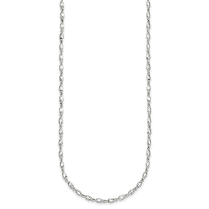 Sterling Silver Polished Oval Bezel CZ 16 Inch with 2 Inch Extension Necklace