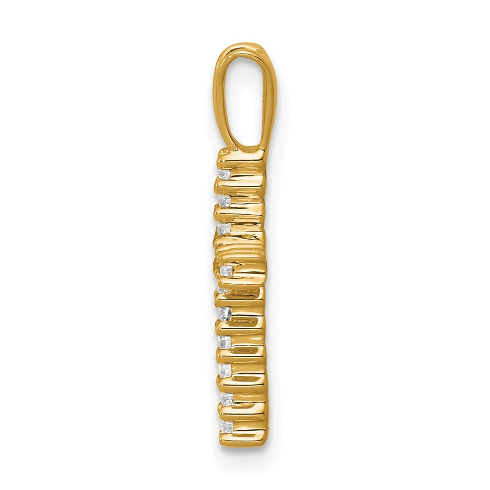 14k Yellow Gold 1/6ct. Diamond Latin Cross Pendant
