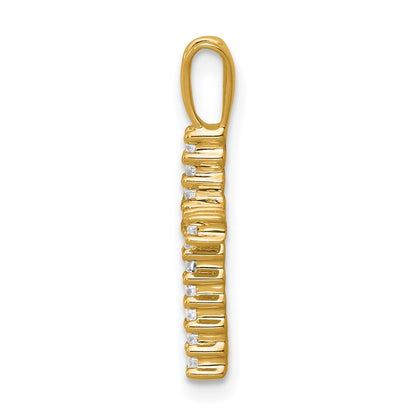 14k Yellow Gold 1/6ct. Diamond Latin Cross Pendant
