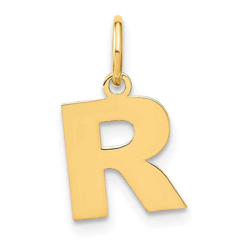 14k Yellow Gold Letter R Initial Pendant for Women