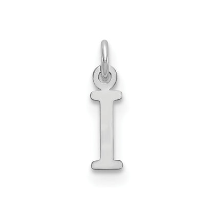 14k White Gold Cutout Letter I Initial Pendant