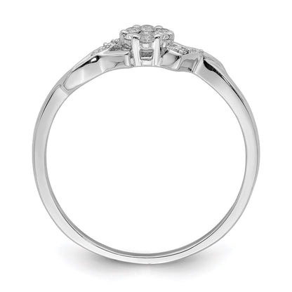 Sterling Silver Rhodium Plated Diamond Ring Size 7