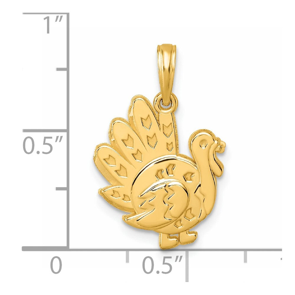 14k Yellow Gold Polished Turkey Pendant for Women