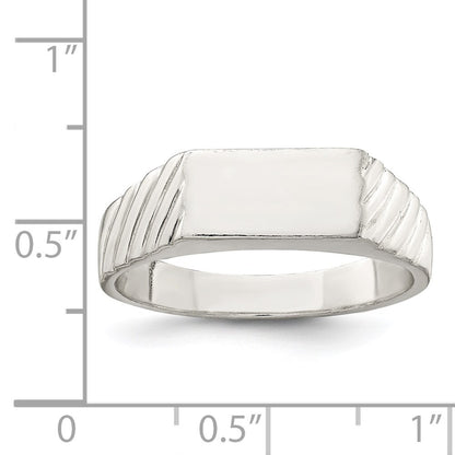 Sterling Silver 6x11mm Open Back Signet Ring Size 10