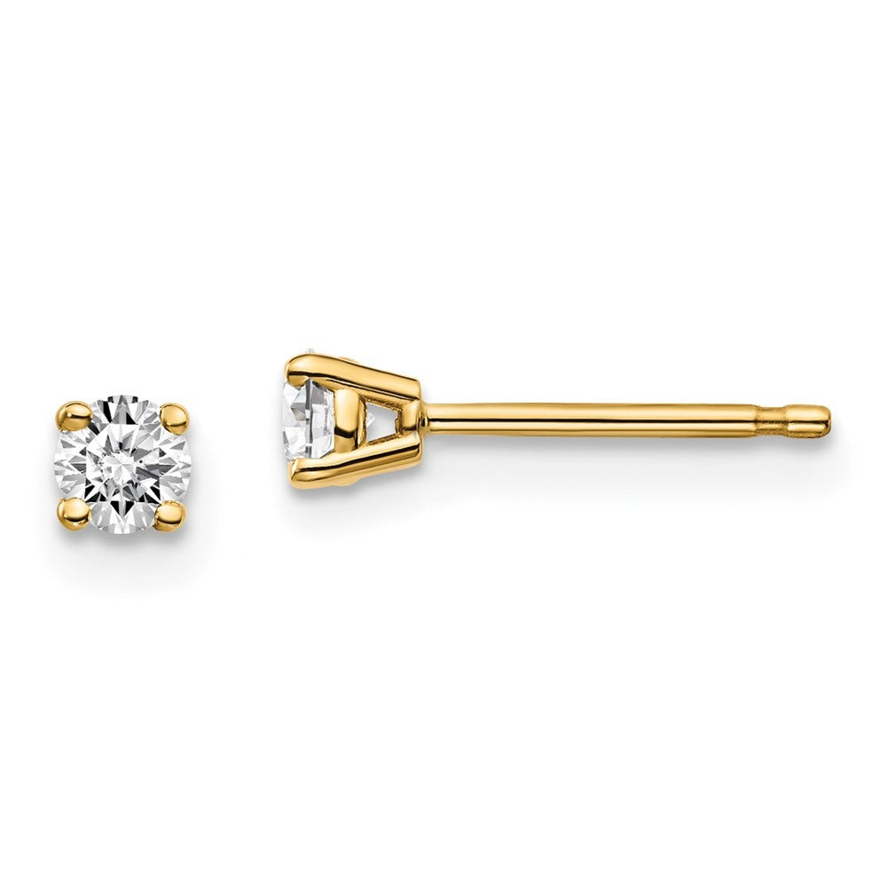 14y .20ct. I1 J-K Diamond Stud Push-on Earrings
