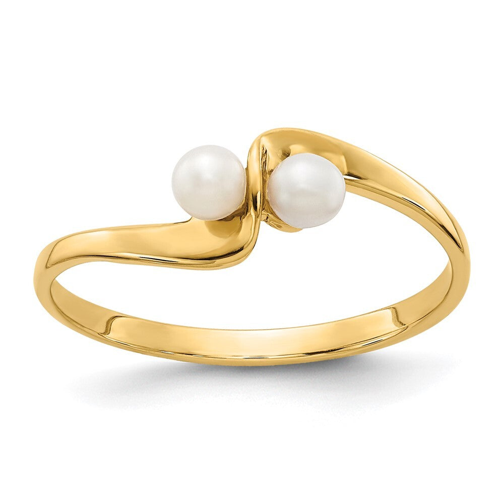 14K Yellow Gold 3mm FW Cultured Pearl ring
