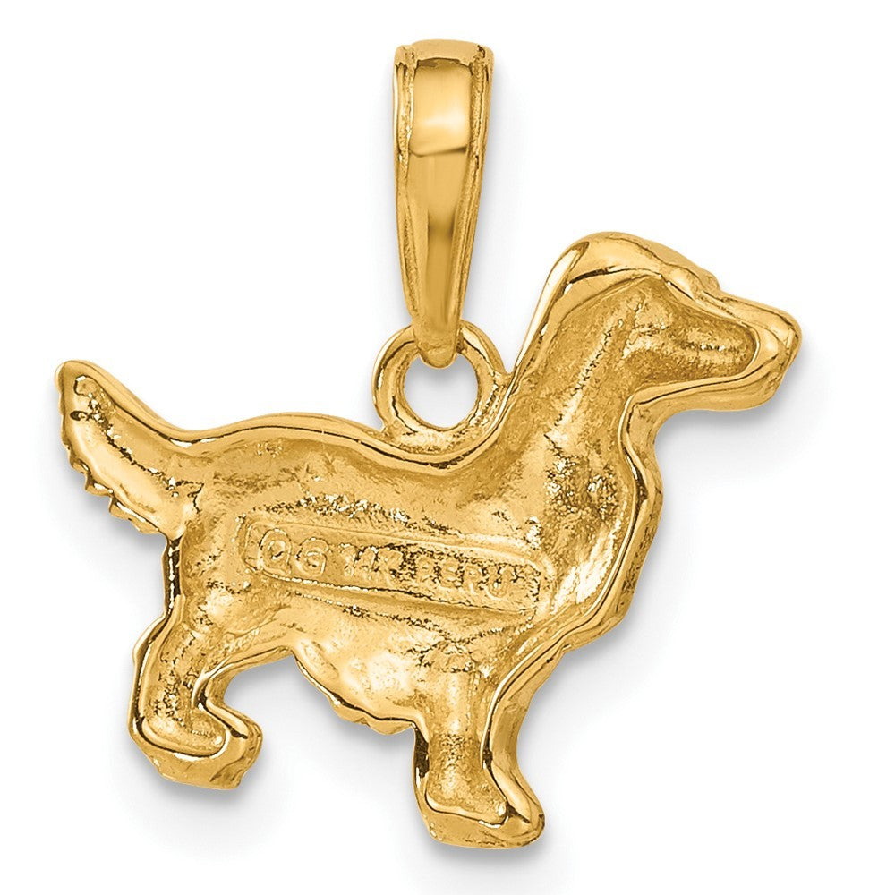 14k Yellow Gold Springer Spaniel Dog Pendant