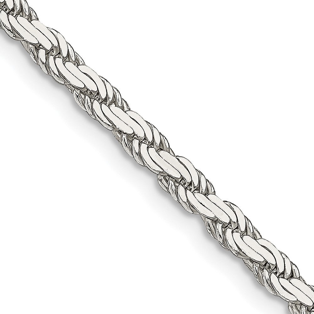 Sterling Silver 3.1mm Flat Rope Chain Necklace