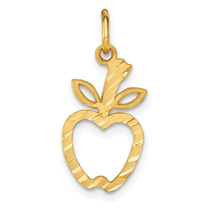 14k Yellow Gold Apple Charm Pendant for Women