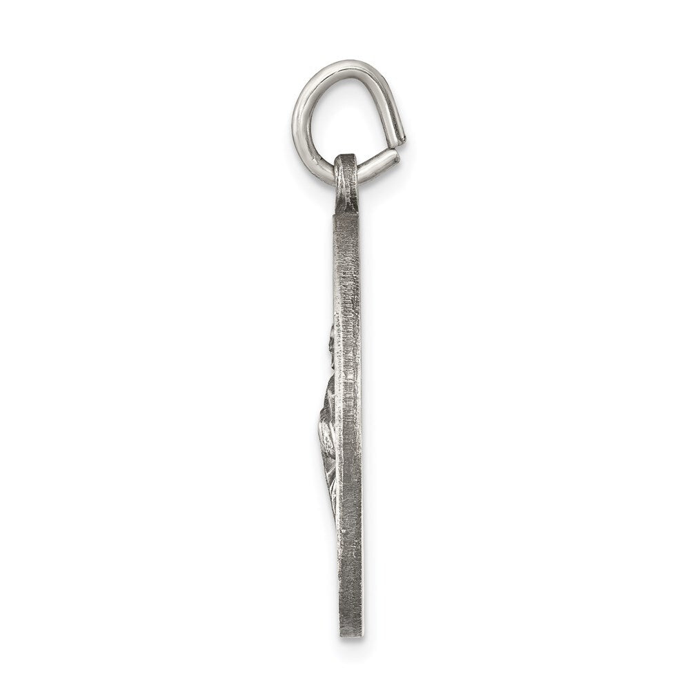 Sterling Silver Antiqued Saint Jude Thaddeus Medal Pendant
