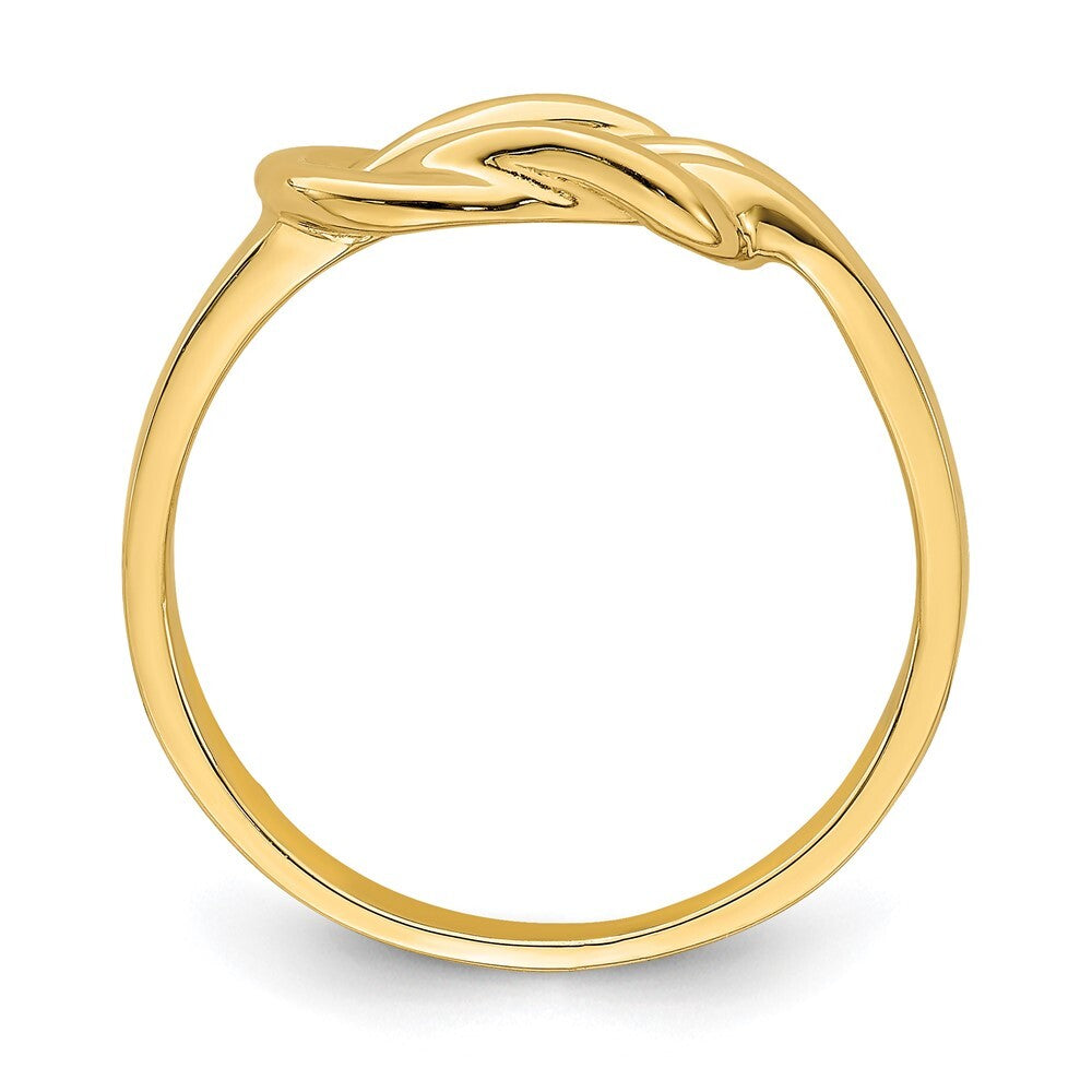 14K Yellow Gold Polished Freeform Love Knot Ring Size 7