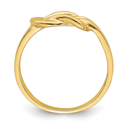 14K Yellow Gold Polished Freeform Love Knot Ring Size 7