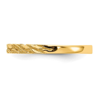 14K Yellow Gold Diamond-cut Rope Ring