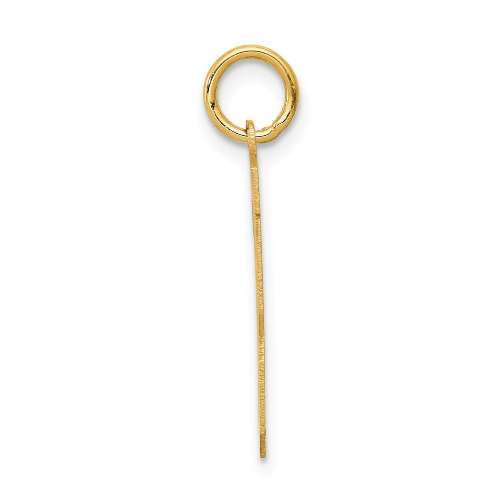14k Yellow Gold Medium Satin Number 13 Charm Pendant for Women