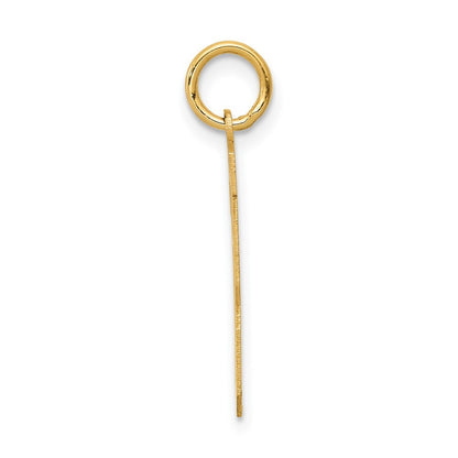 14k Yellow Gold Medium Satin Number 13 Charm Pendant for Women