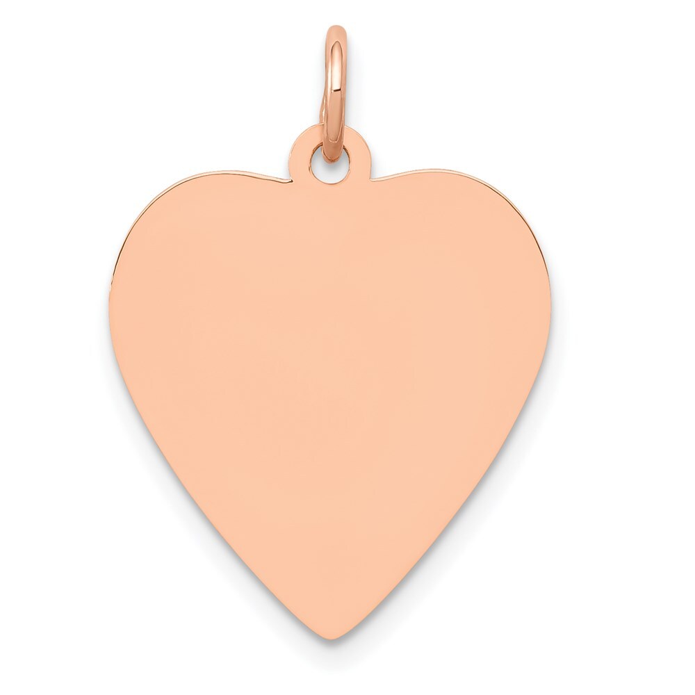 14k Rose Gold Rose Polished Heart Shaped Disc Pendant for Women