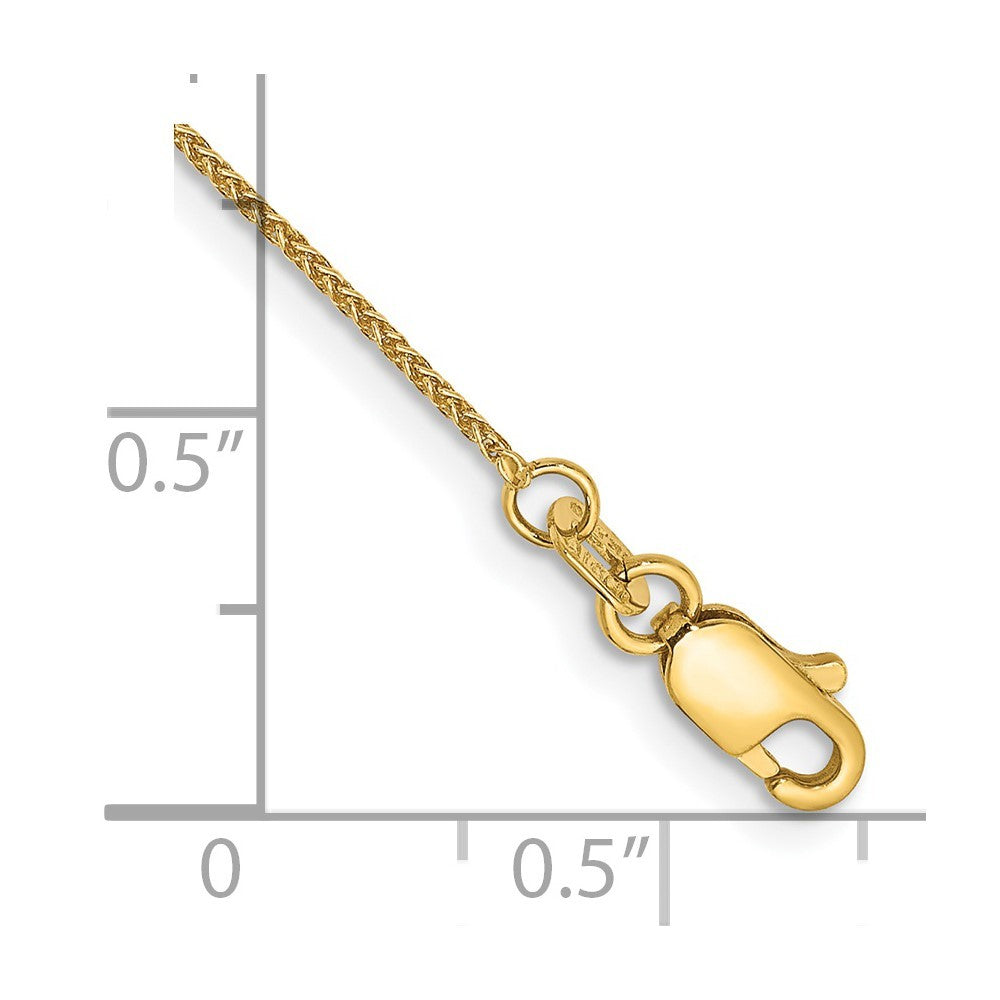 14k Yellow Gold 9 inch .85mm Spiga with Lobster Clasp Anklet