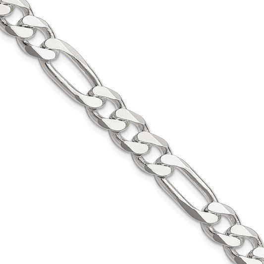 Sterling Silver 8mm Figaro Chain Necklace