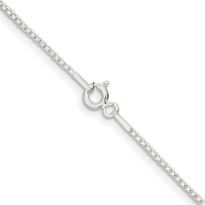 Sterling Silver Rhodium-plated 1.1mm Diamond-cut Round Box Chain 4in ext.