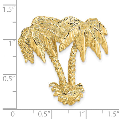 14k Yellow Gold Double Palm Tree Slide