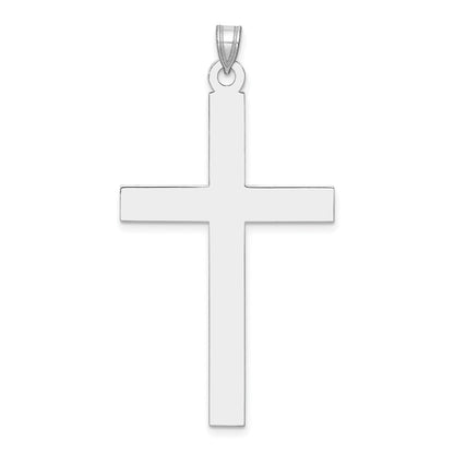 14k White Gold Polished Cross Pendant for Women