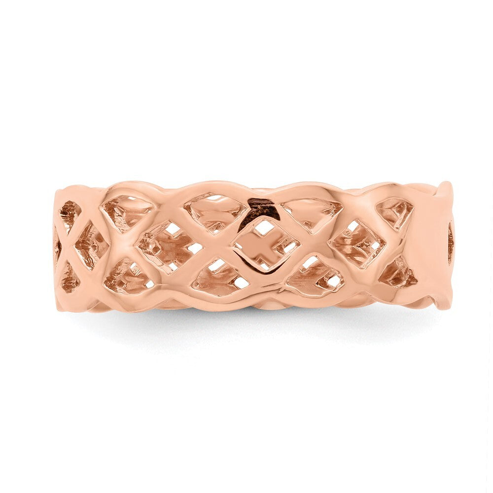 14K Rose Gold Polished Weave Ring