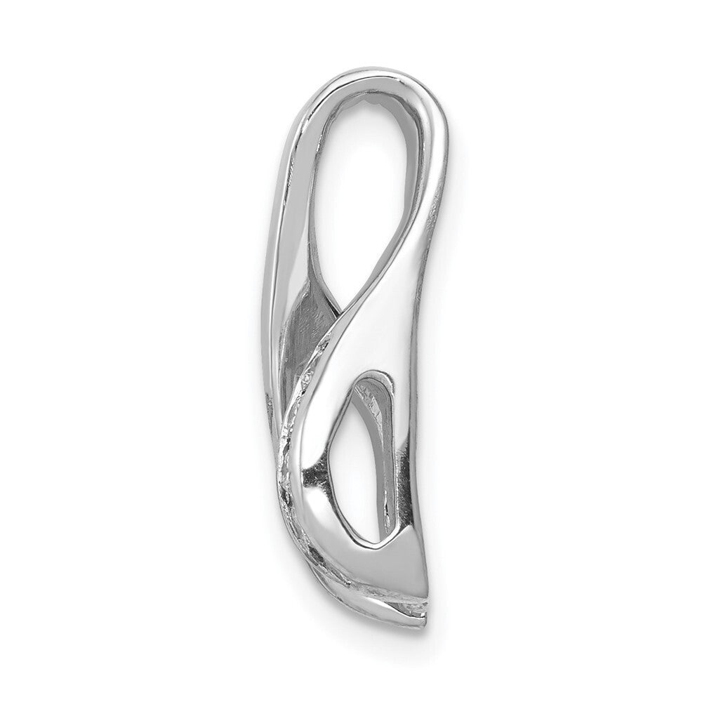 14k White Gold AAA Diamond Semi-mount Peg Slide Pendant for Women