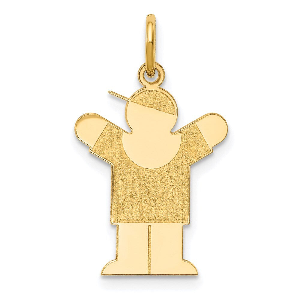 14k Yellow Gold Kid Charm Pendant for Women