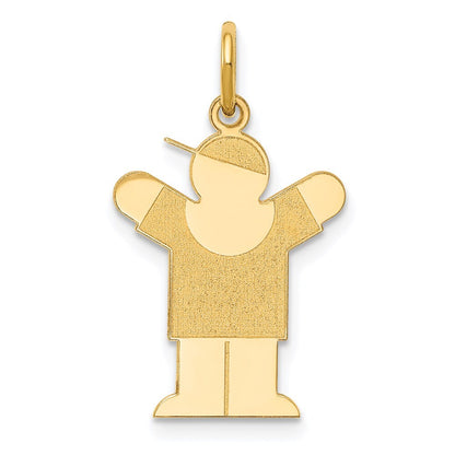 14k Yellow Gold Kid Charm Pendant for Women