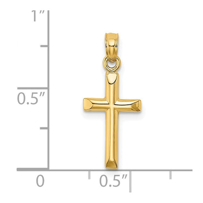 14k Yellow Gold Polished Cross Charm